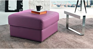 RINO Pouf Coffre carr en cuir